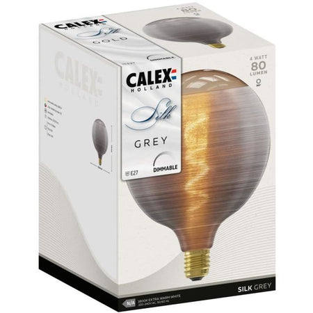 Lampadina LED E27 - CALEX - G125 - Filamento a spirale - 4W - 80 lm - 1800 K - Grigio