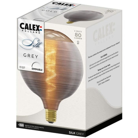 Lampadina LED E27 - CALEX - G125 - Filamento a spirale - 4W - 80 lm - 1800 K - Grigio