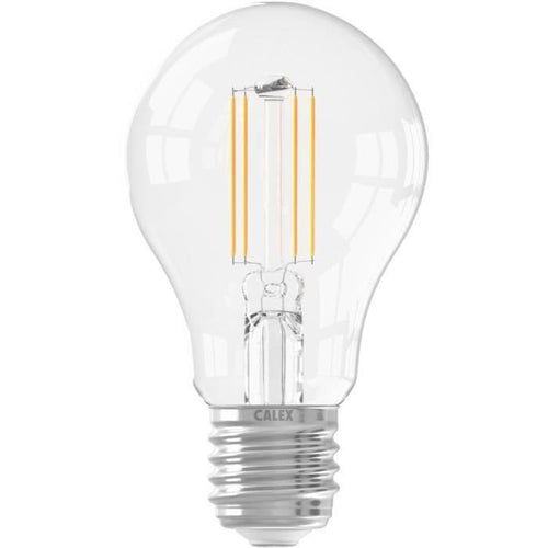 Lampadina LED E27 - CALEX - STANDARD A60 - Filamento dritto - 7 W - 806 lm - 2700 K - Dimmerabile - Trasparente