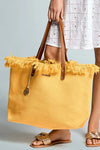 Borsa mare con bordo sfrangiato | ICONIQUE