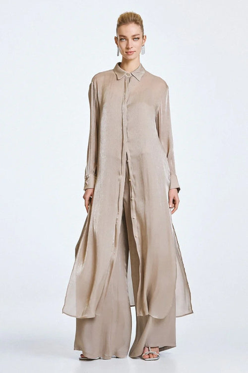 Camicione lucido con spacchi | ACCESS FASHION