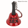 CAMPANELLO PORTACHIAVI ROSSO CON SCRITTA RING FOR SEX CM 4,5 CIRCA GADGET PER ADULTI ADDIO AL CELIBATO NUBILATO