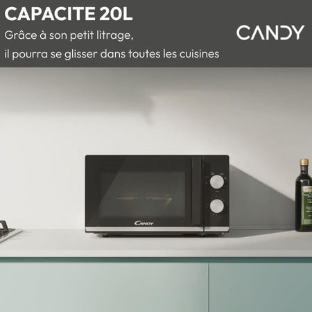 CMG20TNMB Microonde CANDY Moderna Grill 20L 700W - Grill 900W - Meccanico UI 6 livelli di potenza - Funzione scongelamento a peso