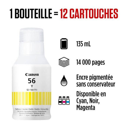 Bottiglia di inchiostro - Canon - GI -56bk - giallo - compatibilità maxify gx - (4432c001)