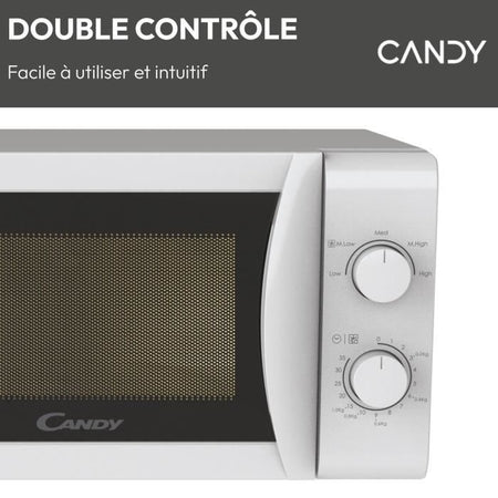 CMW20SMW Microonde Mono CANDY Idea - 20 L - MO: 700 W - UI meccanico - 5 livelli di potenza - Bianco
