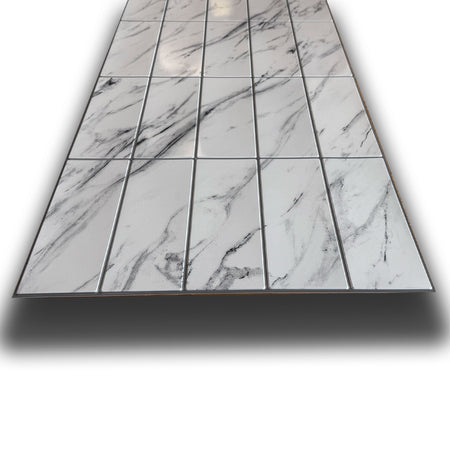 Pannelli 3D Rivestimento a parete in PVC effetto MARMO CARRARA 95x48cm Realistici, isolanti, idrorepellenti.