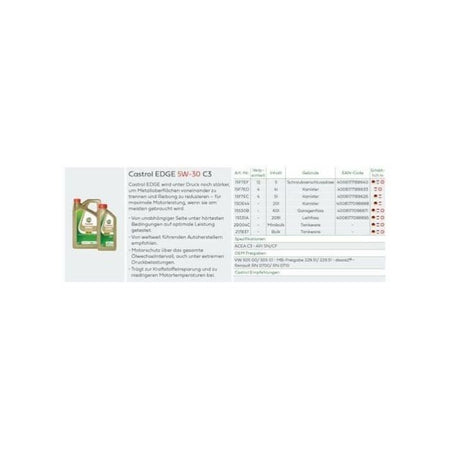 Olio motore - CASTROL - EDGE 5W-30 C3 - 1L