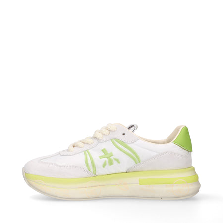 Premiata scarpa donna mod. cassie white - lime CASSIE 7384