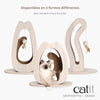 Tiragraffi per gatti - CATIT - Pixi Cat Tail - Con pallina in tessuto e piuma - Effetto rovere naturale