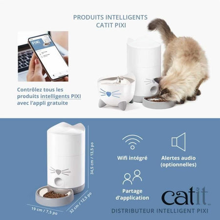 CATIT - PIXI Distributore di crocchette per gatti - 1,2 kg (controllato da app)