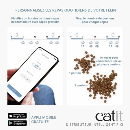 CATIT - PIXI Distributore di crocchette per gatti - 1,2 kg (controllato da app)