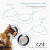 Ciotola per gatti - CATIT - PIXI - 200 ml - Ciotole rimovibili in acciaio inox - Bianco