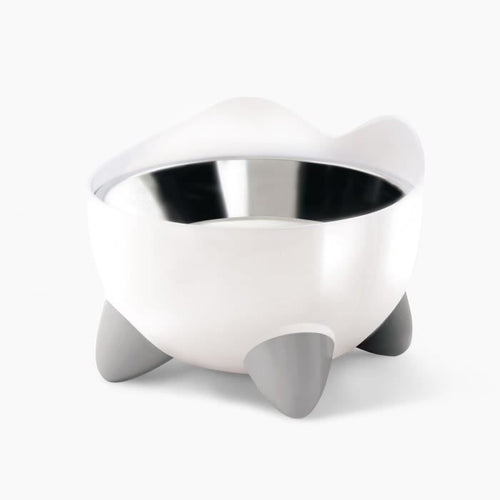 Ciotola per gatti - CATIT - PIXI - 200 ml - Rialzata - Ciotole rimovibili in acciaio inox - Bianco