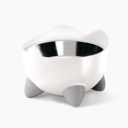 Ciotola per gatti - CATIT - PIXI - 200 ml - Rialzata - Ciotole rimovibili in acciaio inox - Bianco
