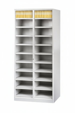 Cartelliera metallica a 20 caselle a giorno da ufficio cm. 90x35x200h