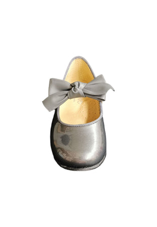 Ballerina bambino Panyno B2601 grigio vernice fibbia fiocco estraibile elegance
