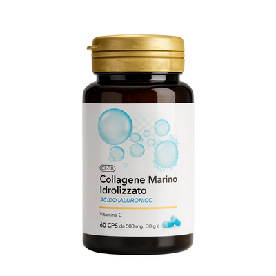 Collagene Marino Idrolizzato con Acido Ialuronico e Vitamina C – Supporto per Pelle Luminosa, Articolazioni e Ossa | Alta Biodisponibilità | CL-38 AlohaLabs 60 Compresse 500MG