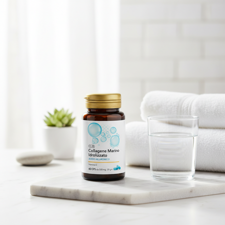 Collagene Marino Idrolizzato con Acido Ialuronico e Vitamina C – Supporto per Pelle Luminosa, Articolazioni e Ossa | Alta Biodisponibilità | CL-38 AlohaLabs 60 Compresse 500MG