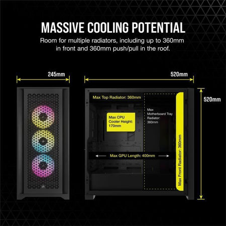Caja para PC - CORSAIR - FRAME 5000D RS ARGB Airflow - Semitorre - Negra - CC-9011309-WW