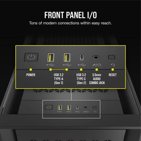 Caja para PC - CORSAIR - FRAME 5000D RS ARGB Airflow - Semitorre - Negra - CC-9011309-WW