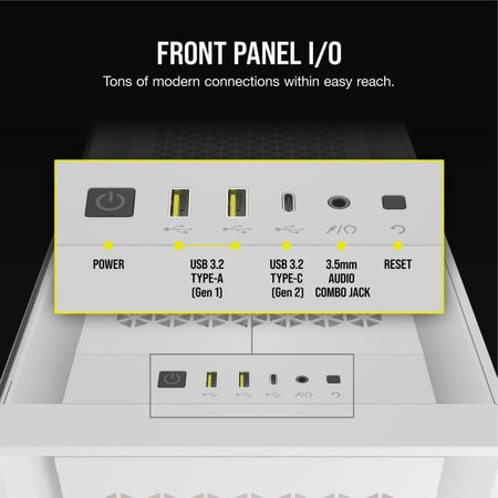 Caja para PC - CORSAIR - FRAME 5000D RS ARGB Airflow - Semitorre - Blanco - CC-9011310-WW