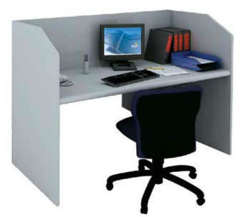 Reception call center postazione singola in melaminico verniciato cm. 90x80x119h
