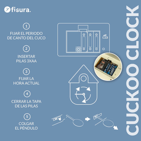 FISURA Orologio a cucù fantasia nuvole