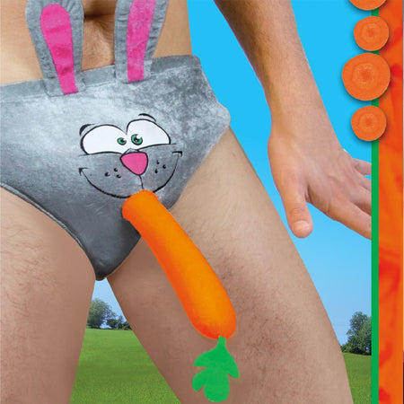 Slip coniglio carota da travestimento simpatico per la festa hot di addio al nubilato celibato sexy gadget per adulti 18+