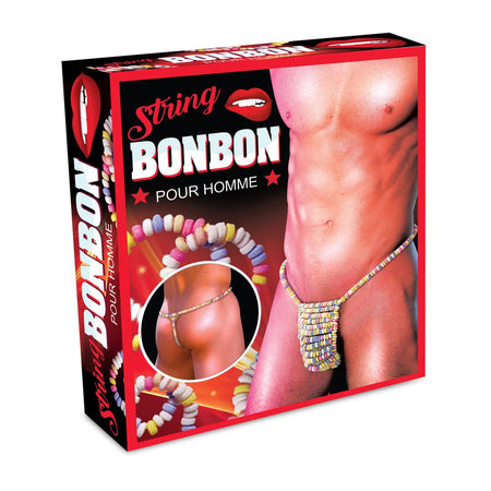 Perizoma uomo Candy bonbon con caramelline colorate commestibili per lo sposo alla festa di addio al celibato nubilato hot sexy gadget per adulti 18+