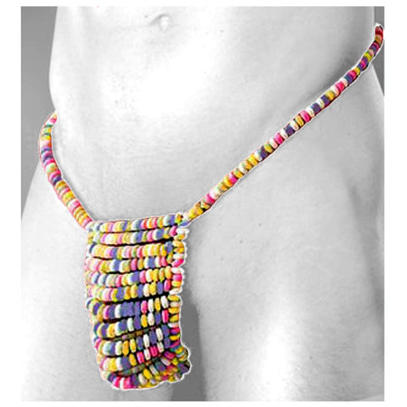 Perizoma uomo Candy bonbon con caramelline colorate commestibili per lo sposo alla festa di addio al celibato nubilato hot sexy gadget per adulti 18+