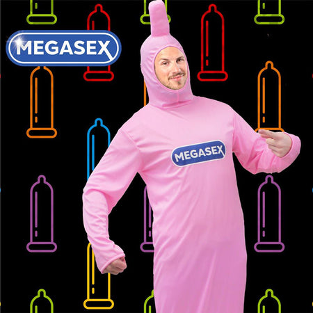 Costume intero da preservativo MEGASEX esilarante taglia unica