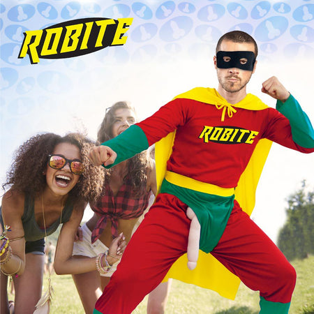 Costume intero da Robin con pisello per la festa hot di addio al celibato nubilato sexy gadget per adulti 18+