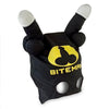Maschera cappuccio passamontagna nero e giallo da Batman con due piselli morbidi per la festa hot di addio al celibato nubilato sexy gadget per adulti 18+