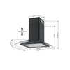 Cappuccio decorativo di Edison Continental - L60 cm - nero e vetro