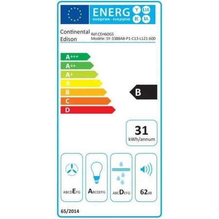 Cappuccio decorativo di Edison Continental - L60 cm - vetro in acciaio inossidabile