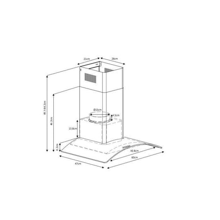 Cappuccio decorativo di Edison Continental - L60 cm - vetro in acciaio inossidabile