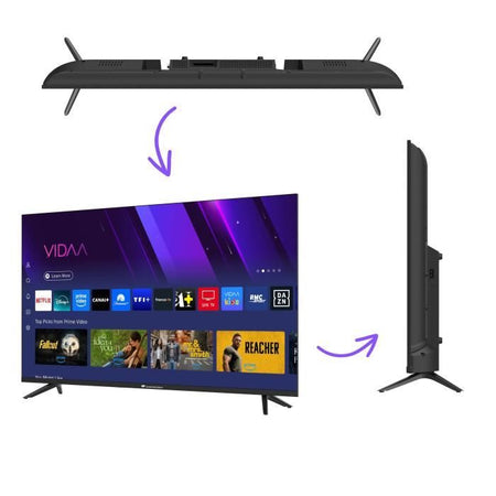 TV QLED - CONTINENTAL EDISON - CELED43SVQLD25B6 - 43'' (109 cm) - UHD 4K 3840x2160 - SMART VIDAA - 3xHDMI - 2xUSB