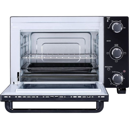 CONTINENTAL EDISON CEMF22B - Miniforno elettrico 22L nero - 1300W - Girarrosto, Convezione naturale