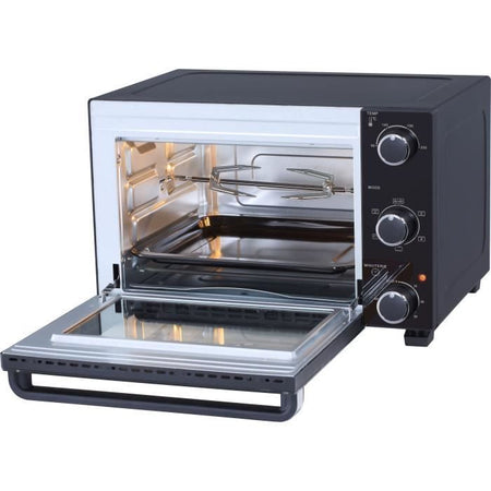 CONTINENTAL EDISON CEMF35B4 - Miniforno elettrico 35L nero - 1500W - Girarrosto, Convezione naturale