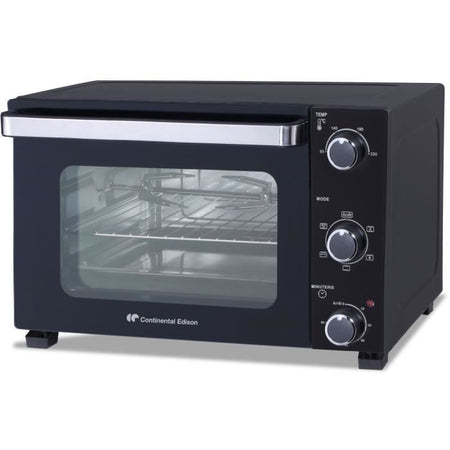 CONTINENTAL EDISON CEMF35B4 - Miniforno elettrico 35L nero - 1500W - Girarrosto, Convezione naturale