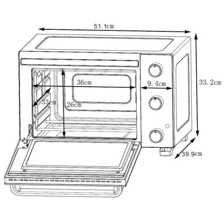CONTINENTAL EDISON CEMF35R - Miniforno elettrico 35L rosso - 1500W - Girarrosto, Convezione naturale