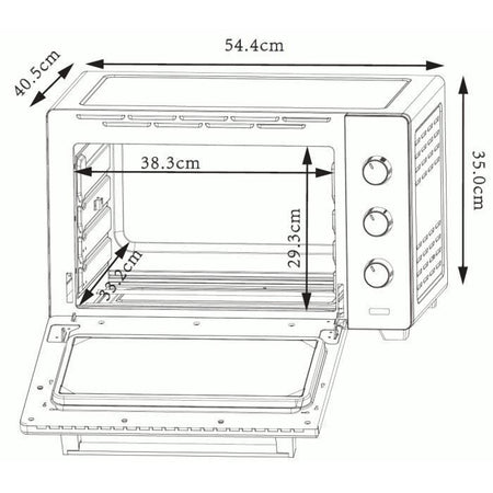 Mini forno CONTINENTAL EDISON MF38N Nero L54,35 x A36,6 x P41,15 cm 38L
