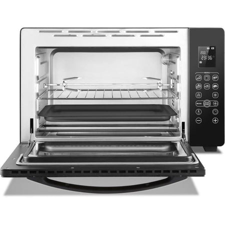 CONTINENTAL EDISON CEMF45DIG - Miniforno elettrico 45L nero - 2000W - Girarrosto, Convezione naturale