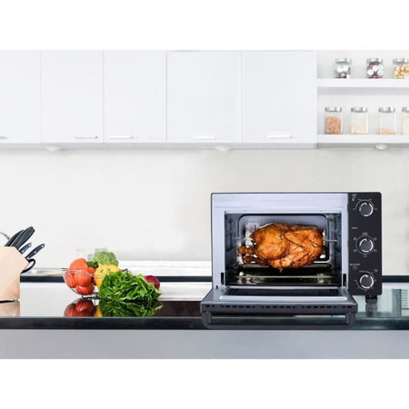 CONTINENTAL EDISON CEMF46B3 - Miniforno elettrico 46L nero - 1800W - Girarrosto, Convezione naturale