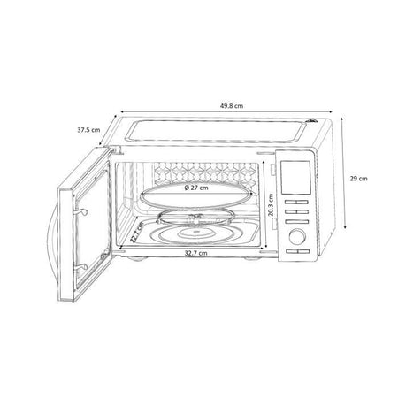 Microonde combinato - Continental Edison - CEMO25SG13S3 - Silver - 25 L - porta specchio - 900 W - Grill 1000 W - Convezione 1000 W