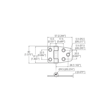 Cerniera Inox Con Frizione Mm.37X57