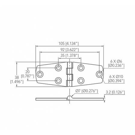 Cerniera Inox Mm 38X105