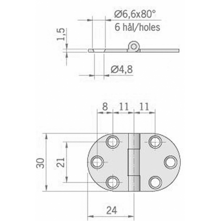 Cerniera Inox Mm.47X30