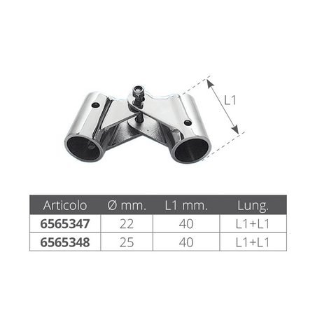 Cerniera Inox Ø Mm.22 Per Archi