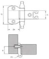 Cerniera per porte in luce scodellino d.35 35x24x15 Pezzi 50 Marca Vitel Modello A055 BRONZO